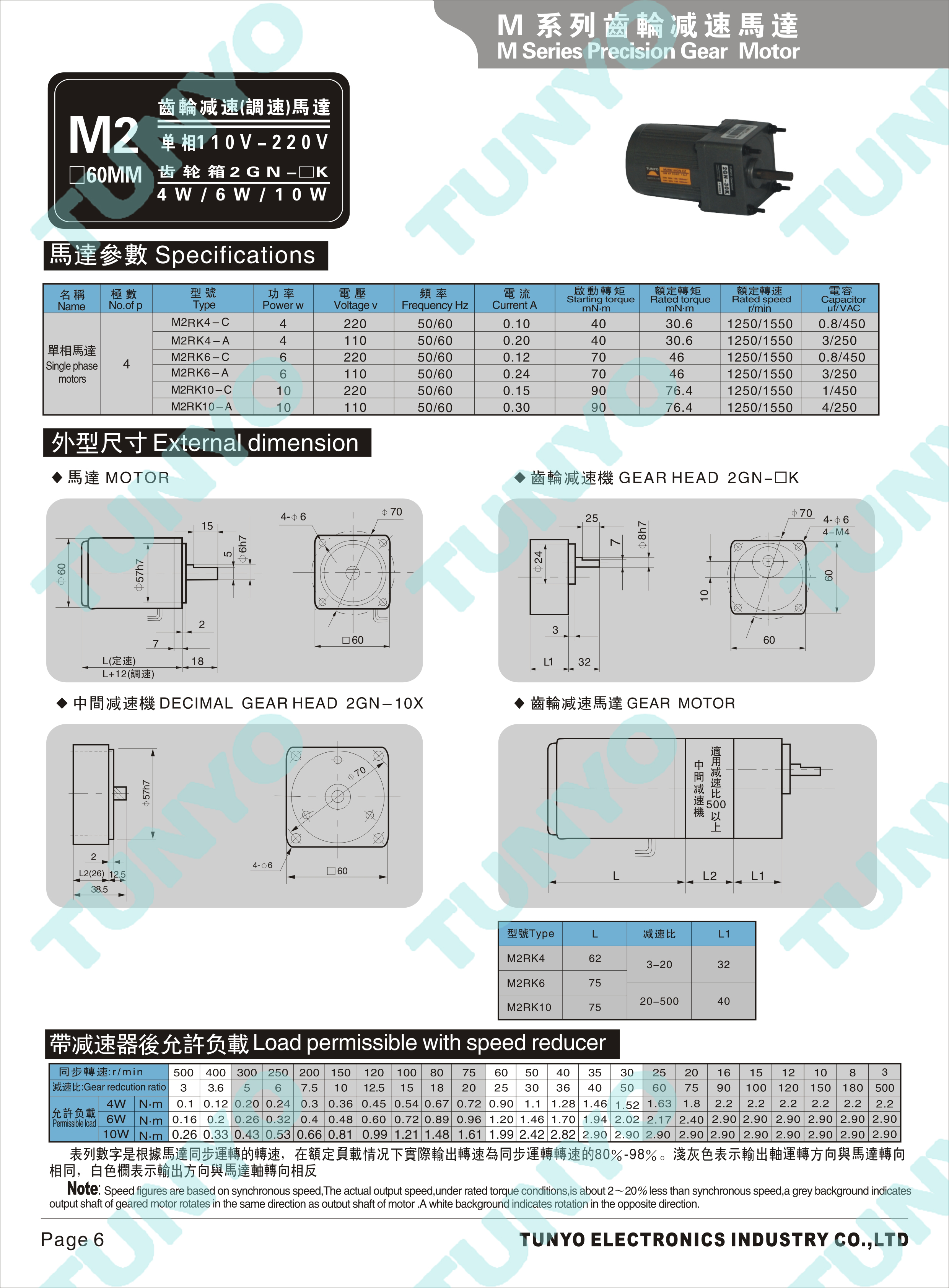 M2(4-10W)定速电机
