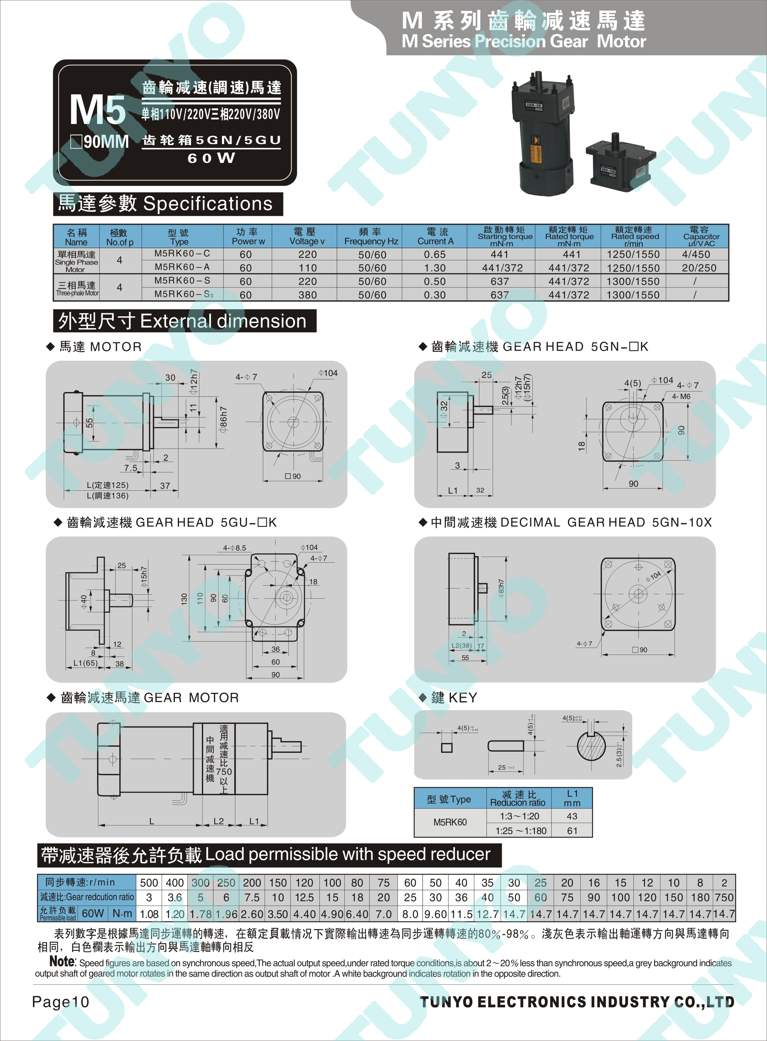 M5(40-120W)定速电机