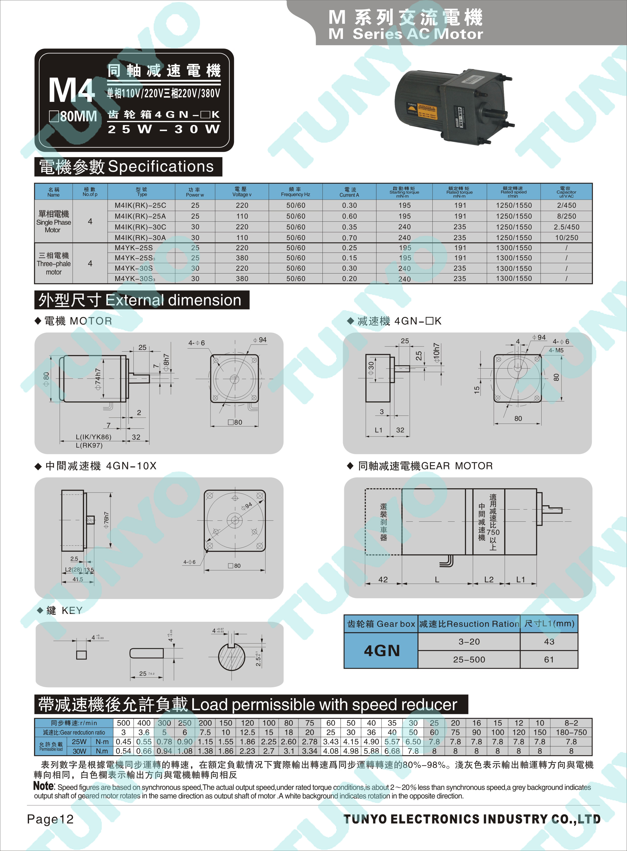 M4(25-30W)调速电机