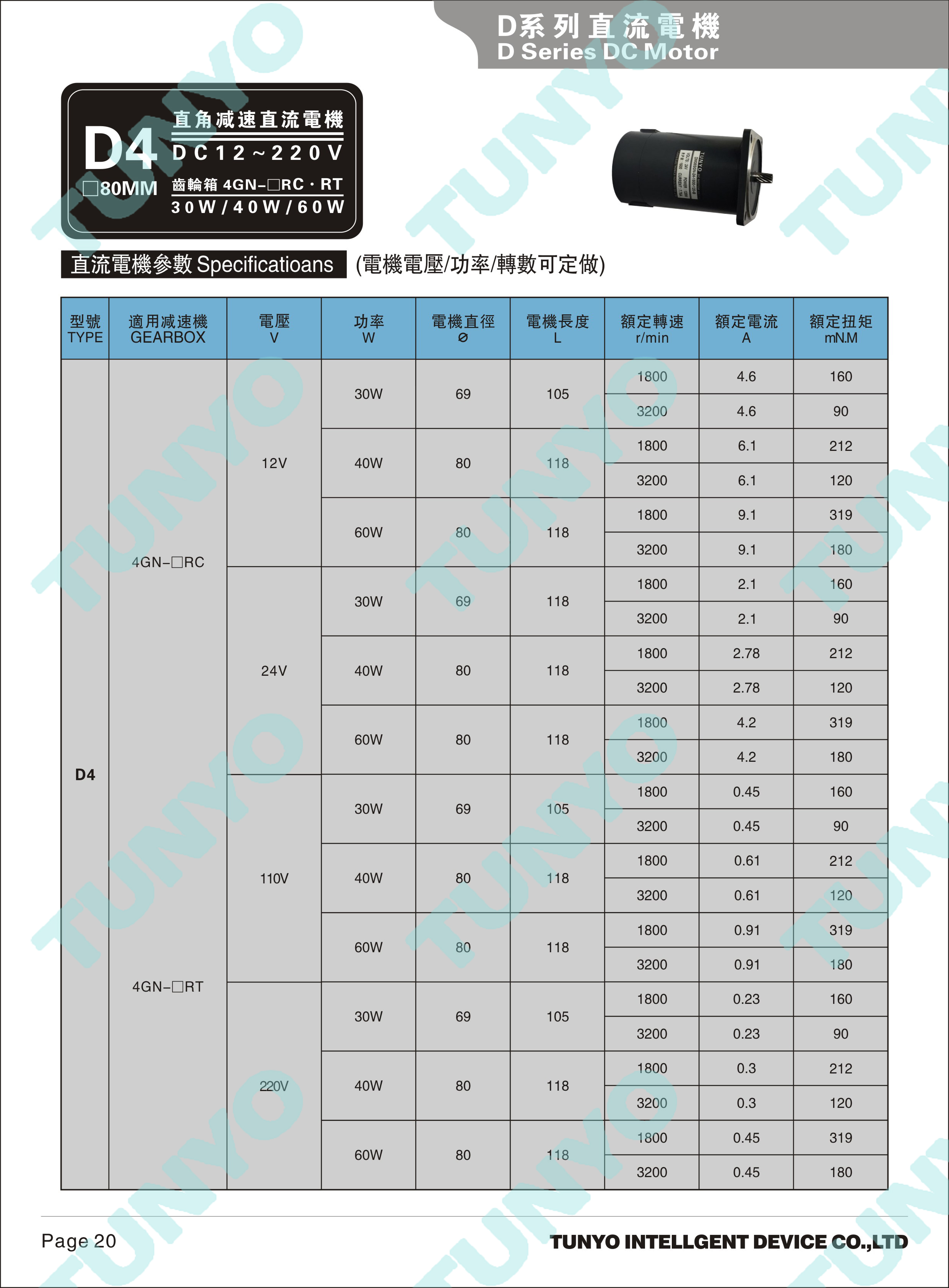 DM08(30-40-60W)直流调速电机