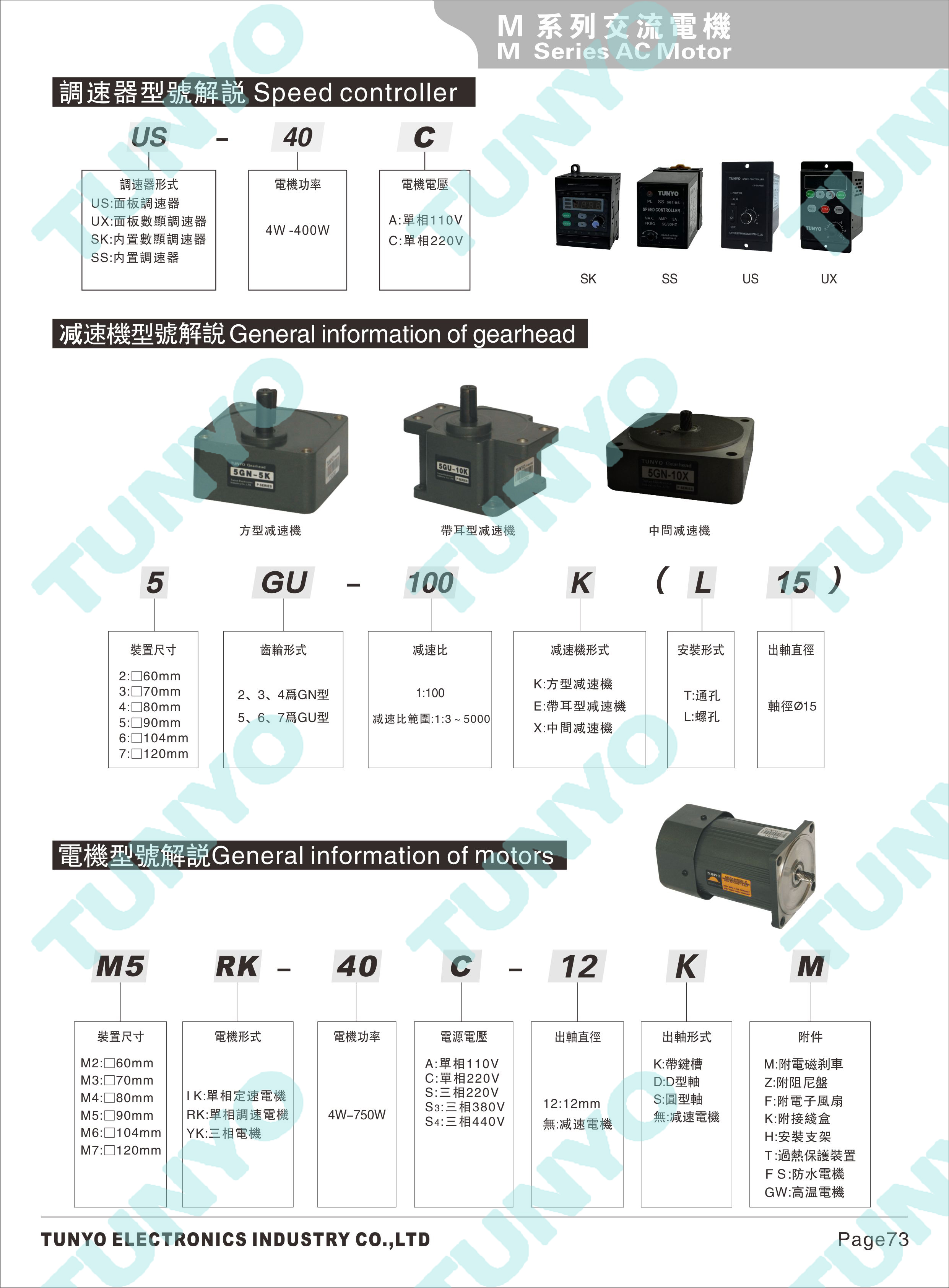 M5(40-120W)定速电机